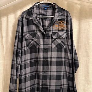 Black and Gray Plaid Men's Shirt